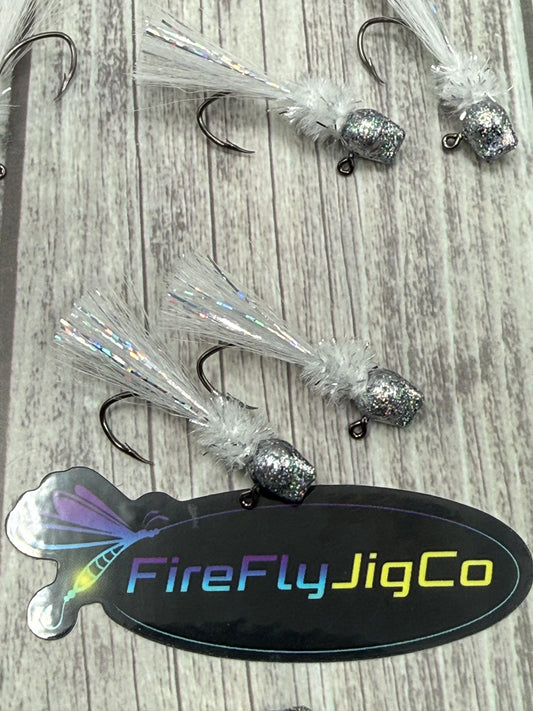 1/16 white holo SALE 2 jigs per pack